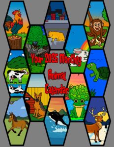 cartoon 2026 animal calendar for kids